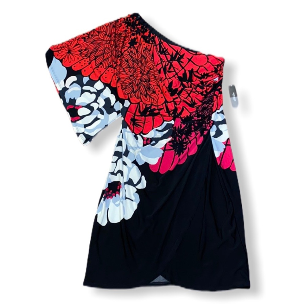 Bisou Bisou one shoulder floral dress